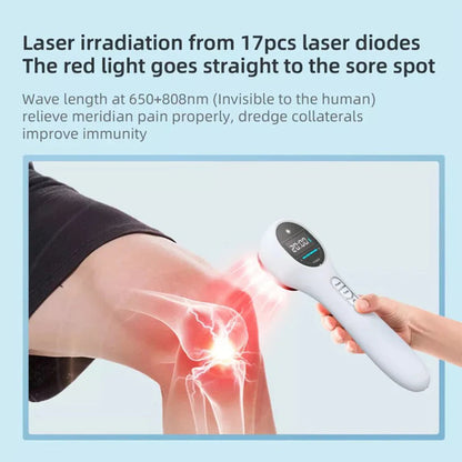 650nm+808nm Cold Laser Red Light Pain Relief Therapy Knee Fit Pet Wounds Healing