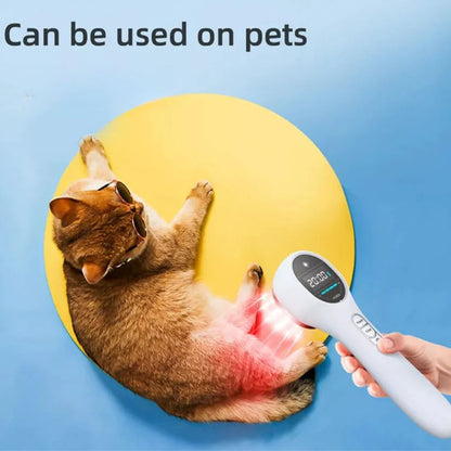 650nm+808nm Cold Laser Red Light Pain Relief Therapy Knee Fit Pet Wounds Healing