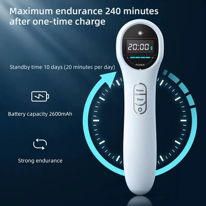 650nm+808nm Cold Laser Red Light Pain Relief Therapy Knee Fit Pet Wounds Healing