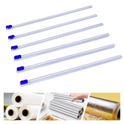 6pcs Reusable Food Wrap Dispenser Plastic Cutter Foil Cling Film