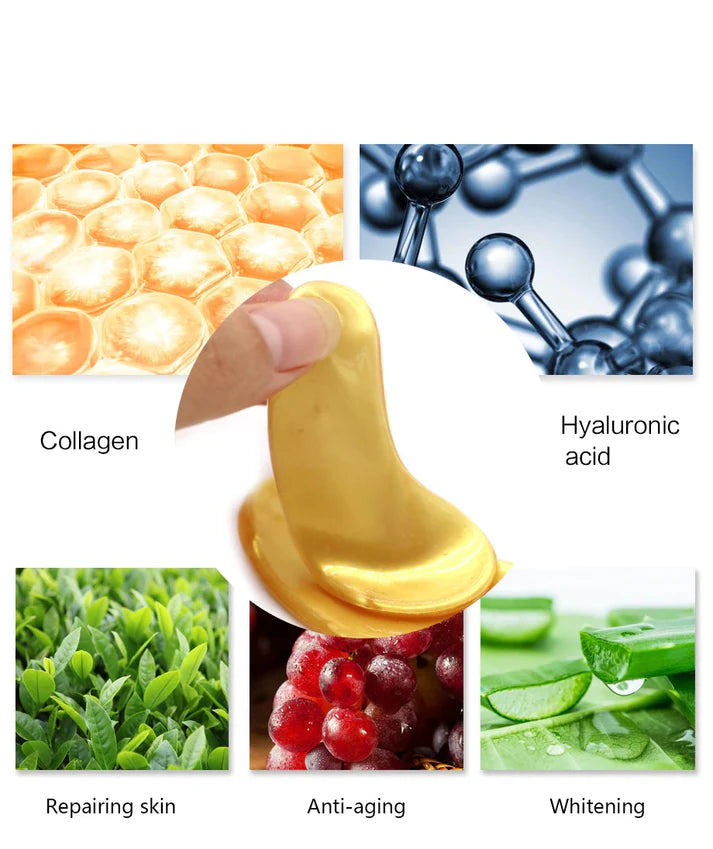 Pink Collagen Under Eye Patches Hyaluronic Acid Anti Ageing Vitamin C My Store