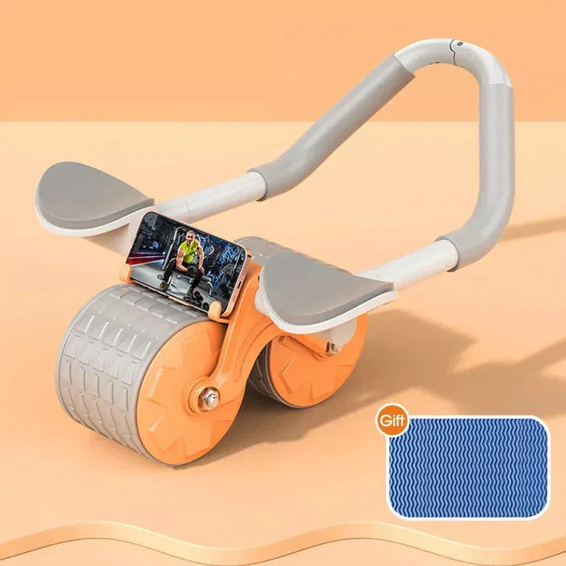 Handheld scooter with smartphone holder on a beige background

