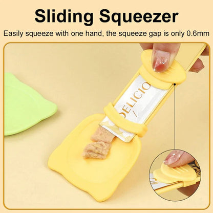 Cat Strip Scoop Feeder Snack Spoon Squeezer for Easy Cat Feeding and Treats