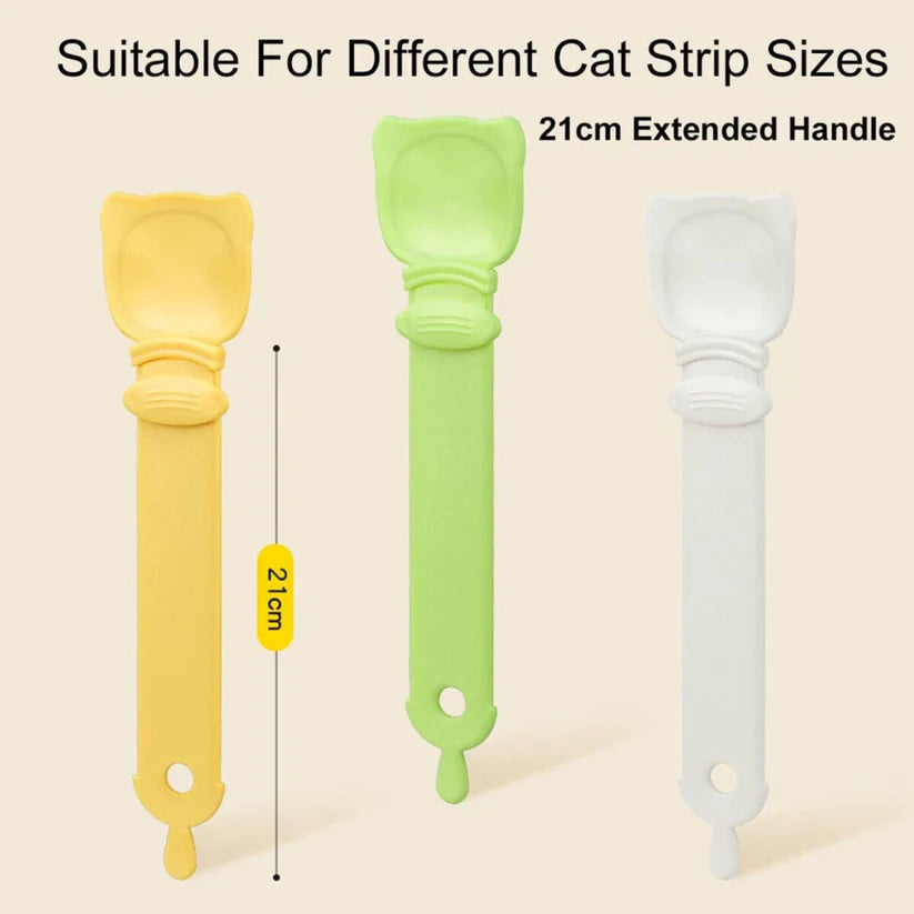 Cat Strip Scoop Feeder Snack Spoon Squeezer for Easy Cat Feeding and Treats