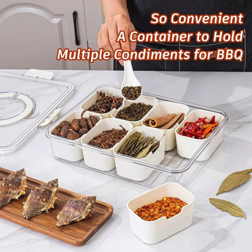 Charcuterie Container Divided Serving Tray with Lid and Handle Snackle Box