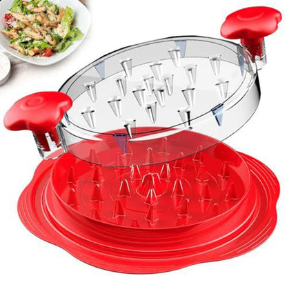 Chicken Breast Shredder Tool Meat Machine Twist with Brush and Fork Visible
