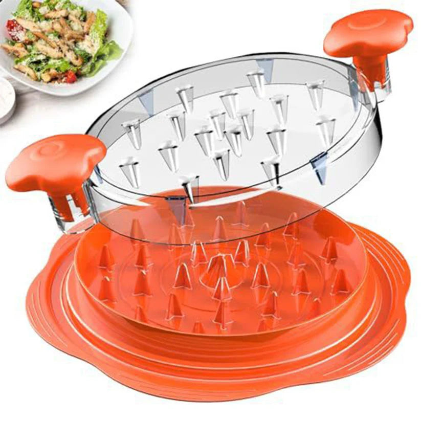 Chicken Breast Shredder Tool Meat Machine Twist with Brush and Fork Visible