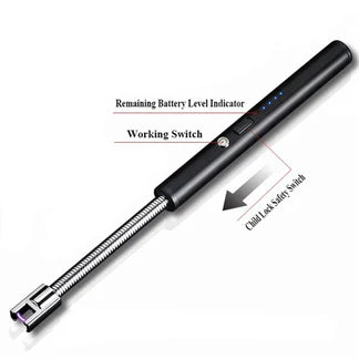 Electric USB Flameless Lighter BBQ Windproof Rotate 360 Candle Rechargeable Tool