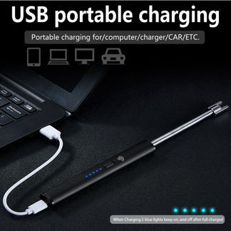 Electric USB Flameless Lighter BBQ Windproof Rotate 360 Candle Rechargeable Tool