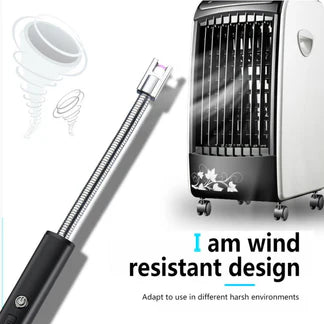 Electric USB Flameless Lighter BBQ Windproof Rotate 360 Candle Rechargeable Tool