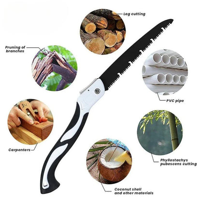 Foldable SK5 High-Manganese Steel Folding Camping Pruning Hand Saw Bushcraft Outdoor
