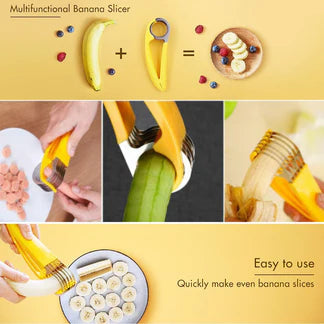 Fruits Salad Cereal Banana Slicer Easy Cut Kitchen Gherkin Cucumber Split Cutter