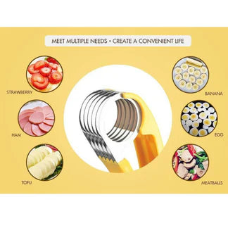 Fruits Salad Cereal Banana Slicer Easy Cut Kitchen Gherkin Cucumber Split Cutter