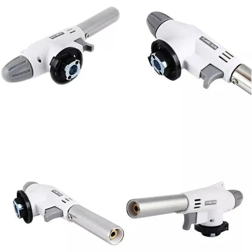 Four butane torches on a white background


