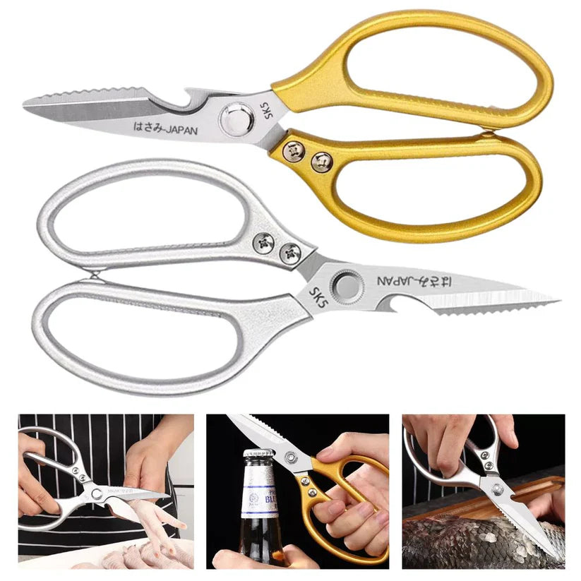 Heavy Duty Kitchen Scissors Shears Stainless Steel Fish Chicken Bone Beer Opener