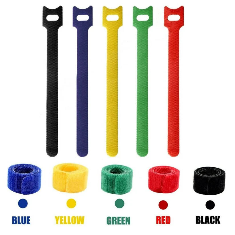 Hook and Loop Cable Ties Reusable Magic Cords Organiser Strap Tidy Grip