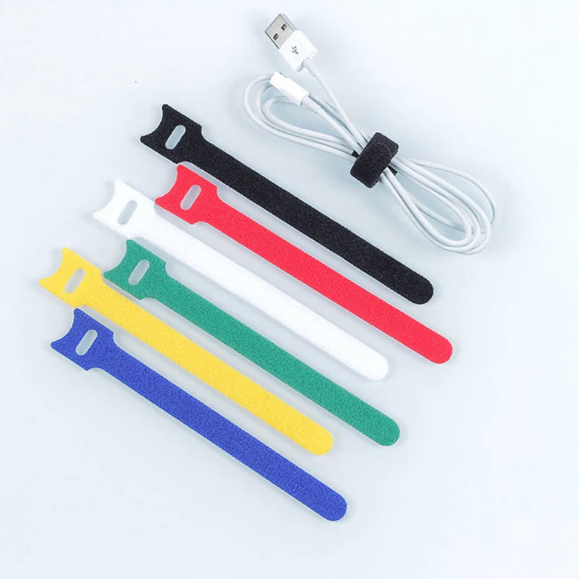 Hook and Loop Cable Ties Reusable Magic Cords Organiser Strap Tidy Grip