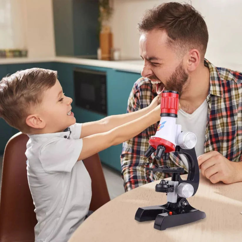 Kid Toy Microscope Science Kit 100X 400X 1200X Educational Lab Magnification