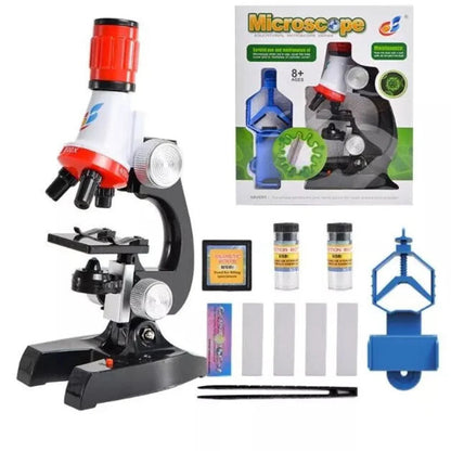 Kid Toy Microscope Science Kit 100X 400X 1200X Educational Lab Magnification