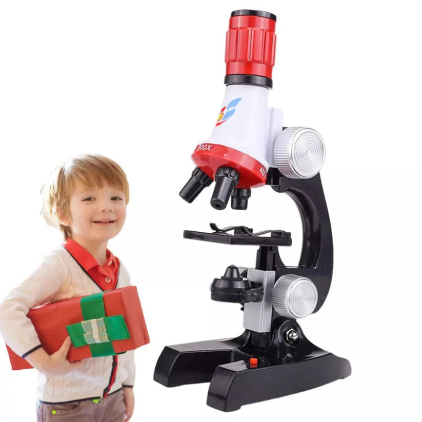 Kid Toy Microscope Science Kit 100X 400X 1200X Educational Lab Magnification