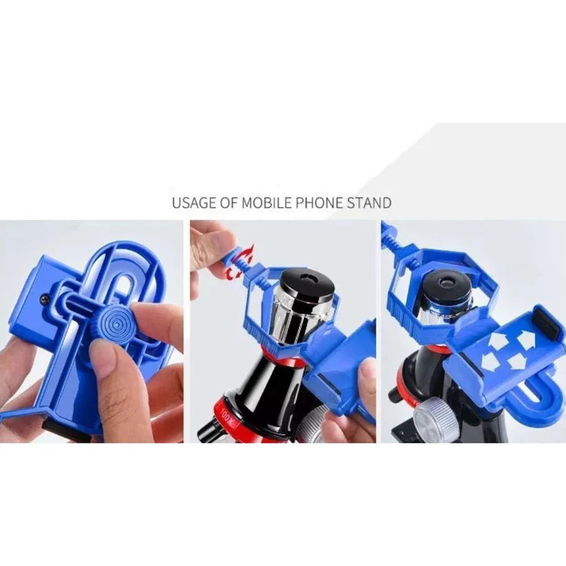 Kid Toy Microscope Science Kit 100X 400X 1200X Educational Lab Magnification