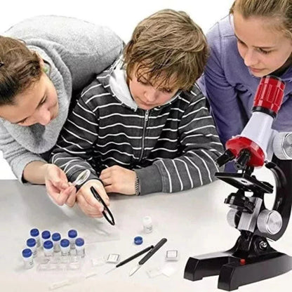 Kid Toy Microscope Science Kit 100X 400X 1200X Educational Lab Magnification