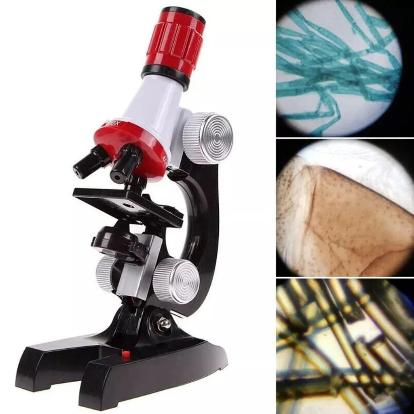 Kid Toy Microscope Science Kit 100X 400X 1200X Educational Lab Magnification