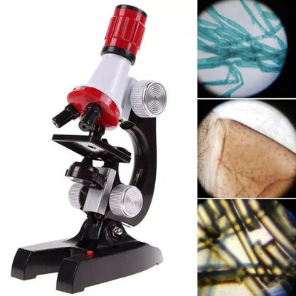 Kid Toy Microscope Science Kit 100X 400X 1200X Educational Lab Magnification
