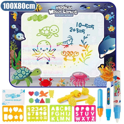 Kids Magic Water Drawing Large Mat Aqua Doodle Writing Mat Painting Board Toy