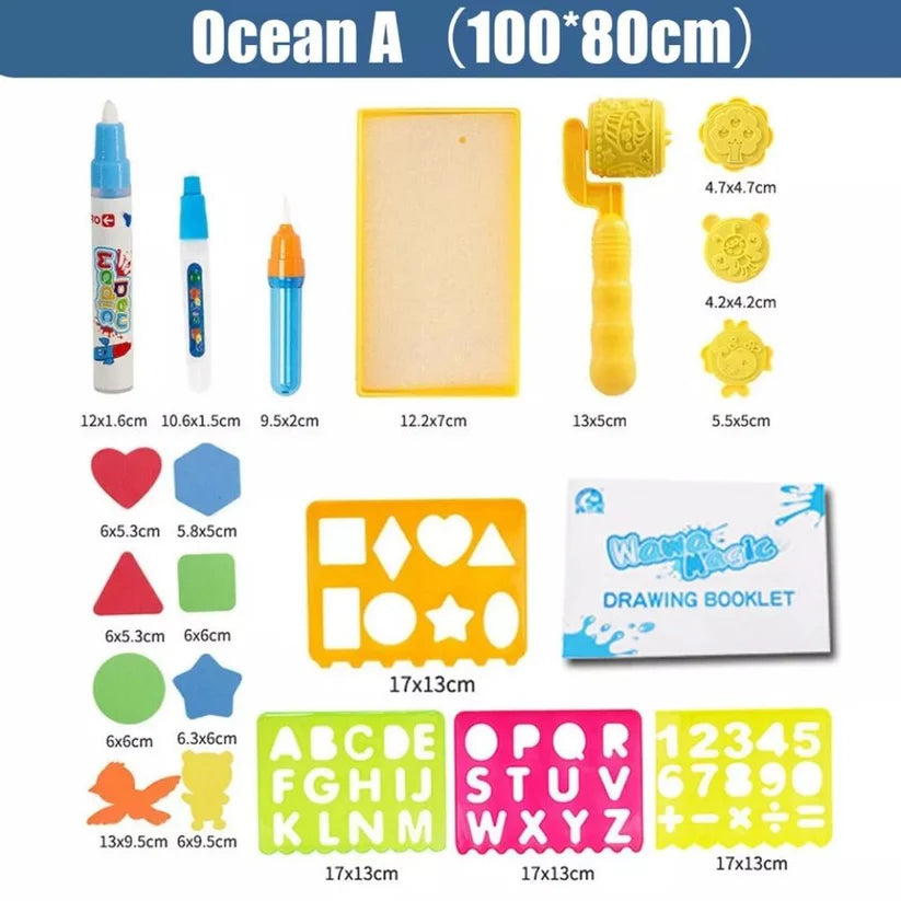 Kids Magic Water Drawing Large Mat Aqua Doodle Writing Mat Painting Board Toy