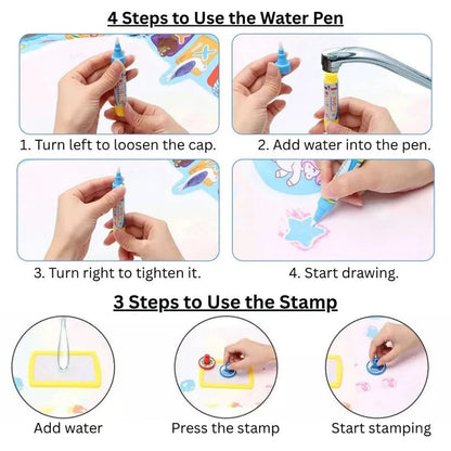 Kids Magic Water Drawing Large Mat Aqua Doodle Writing Mat Painting Board Toy