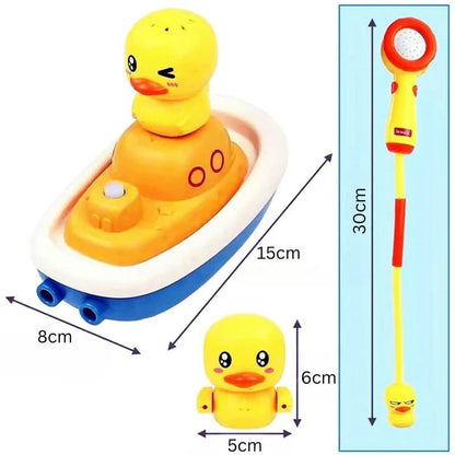 Kids Shower Sprinkler Bath Cute Duck Boat Electric Rotating Water Spray Play Toy