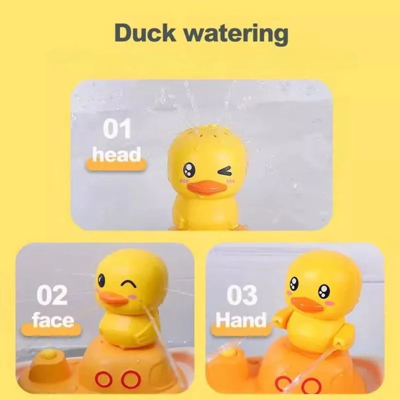 Kids Shower Sprinkler Bath Cute Duck Boat Electric Rotating Water Spray Play Toy