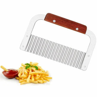 Kitchen Potato Crinkle Cutter Dough Wavy Slicer Steel Vegetable Chip Blade Knife