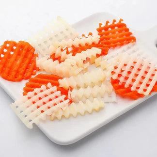 Kitchen Potato Crinkle Cutter Dough Wavy Slicer Steel Vegetable Chip Blade Knife