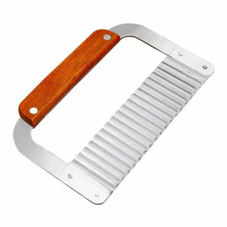 Kitchen Potato Crinkle Cutter Dough Wavy Slicer Steel Vegetable Chip Blade Knife
