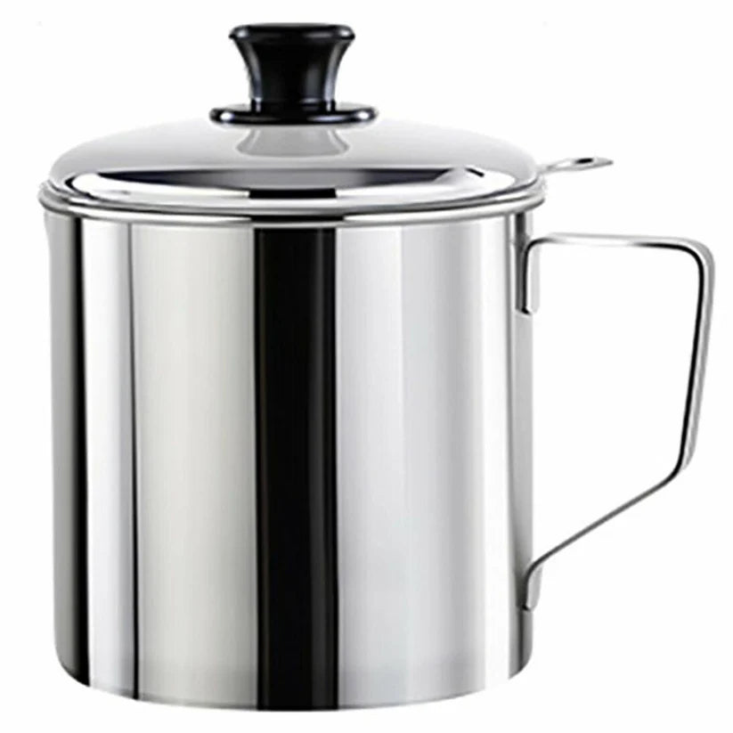 1.8L Stainless Steel Oil Filter Pot Cooking Soup Grease Home Strainer Separator Ausie Sales