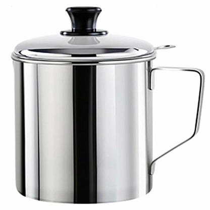 1.8L Stainless Steel Oil Filter Pot Cooking Soup Grease Home Strainer Separator Ausie Sales