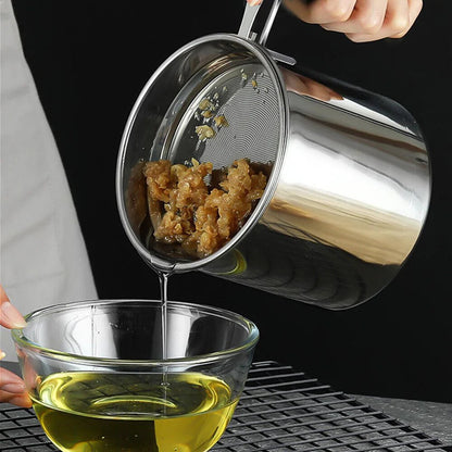 1.8L Stainless Steel Oil Filter Pot Cooking Soup Grease Home Strainer Separator Ausie Sales
