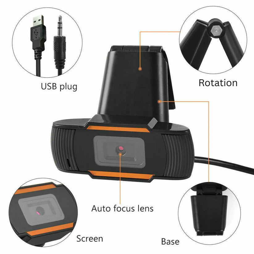 1080P Full HD Webcam Camera USB2.0 Auto Focus Mic for PC Computer Laptop Ausie Sales