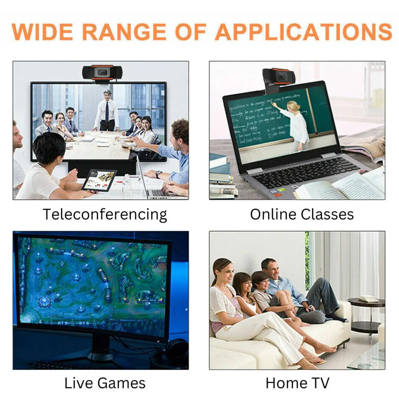 1080P Full HD Webcam Camera USB2.0 Auto Focus Mic for PC Computer Laptop Ausie Sales