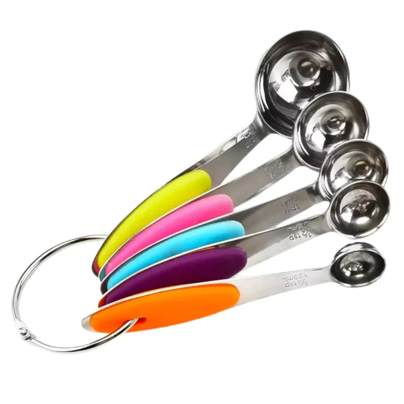 10PCS Stainless Steel Measuring Spoons Cups Baking Teaspoon Kitchen Gadget Kit Ausie Sales