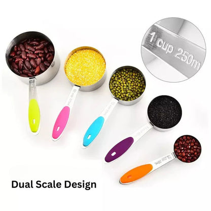 10PCS Stainless Steel Measuring Spoons Cups Baking Teaspoon Kitchen Gadget Kit Ausie Sales