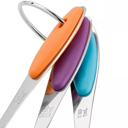 10PCS Stainless Steel Measuring Spoons Cups Baking Teaspoon Kitchen Gadget Kit Ausie Sales