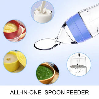 120ml Baby Spoon Feeder Kids Squeeze Feeding Bottle Silicone Food Rice Cereal Milk Ausie Sales
