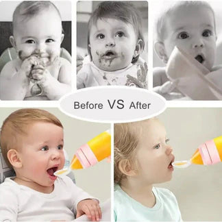 120ml Baby Spoon Feeder Kids Squeeze Feeding Bottle Silicone Food Rice Cereal Milk Ausie Sales