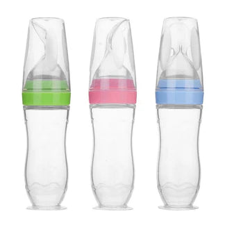 120ml Baby Spoon Feeder Kids Squeeze Feeding Bottle Silicone Food Rice Cereal Milk Ausie Sales