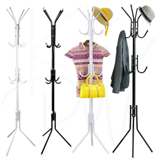 12 Hook 3-Tier Cloth Hanger Metal Tree Stand Hat Clothes Rack Style Storage Ausie Sales