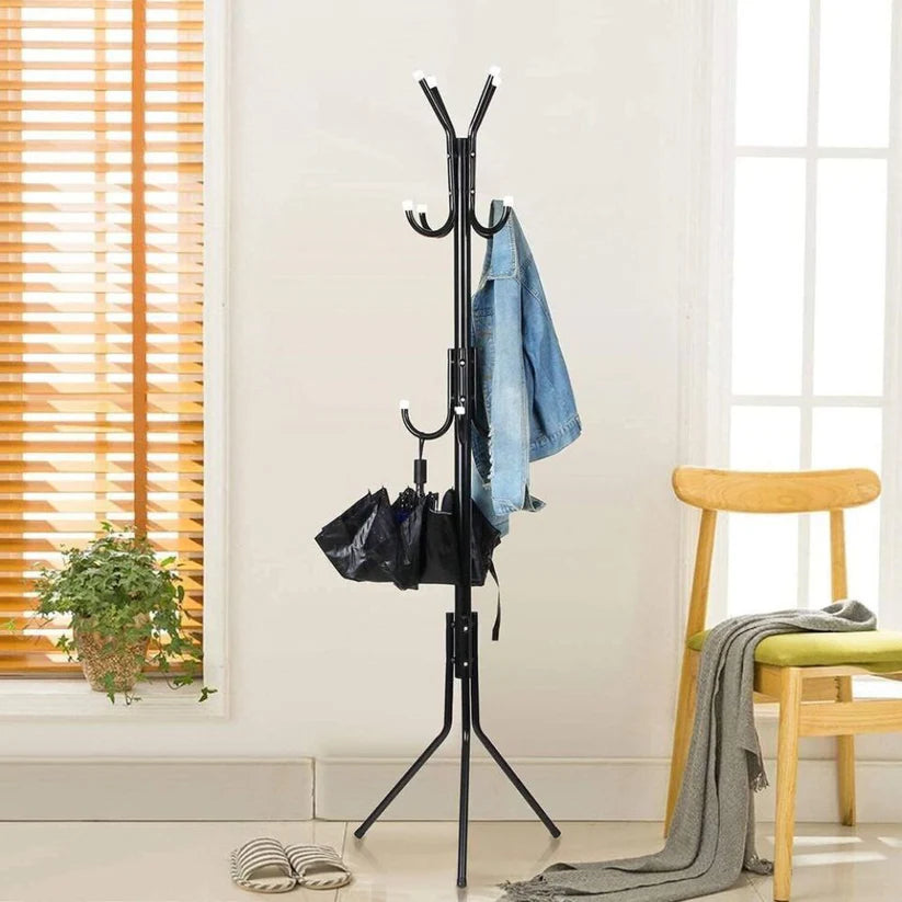 12 Hook 3-Tier Cloth Hanger Metal Tree Stand Hat Clothes Rack Style Storage Ausie Sales