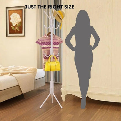 12 Hook 3-Tier Cloth Hanger Metal Tree Stand Hat Clothes Rack Style Storage Ausie Sales